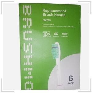 Replacement toothbrush heads, 6 pack